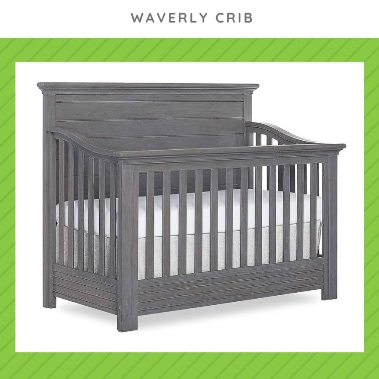 Image of Toddler Bed Safety Guard Rail for Evolur Baby Convertible Cribs - Solid Wood Rail for Convertible Crib to Toddler Bed Conversion - Safety Bed Rail for Children (Rustic Grey, Model 846)