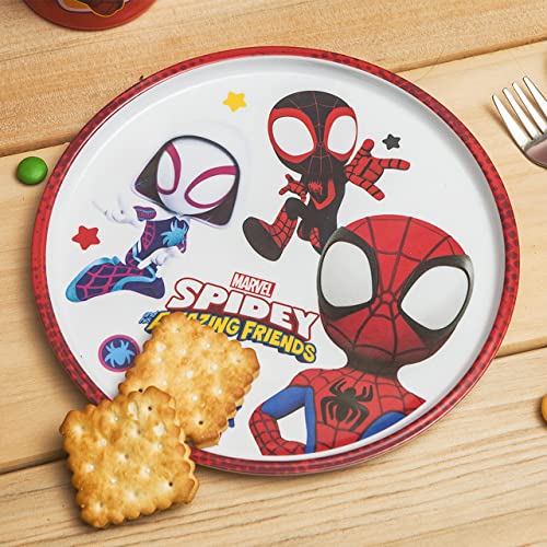 Zak Designs Marvel Spider-Man 5 Piece Set Includes Plate, Bowl, Water Bottle And Utensil Tableware, Spiderman Spidey And His Amazing Friends Dinnerware Drinkware 5Pc #TOP1