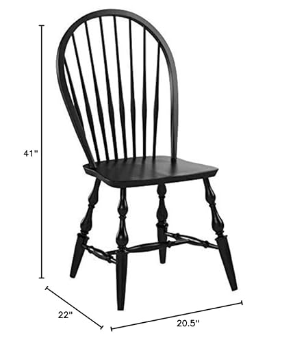 Sunset Trading Windsor Dining Chair Set, 41", Antique Black - Image 3