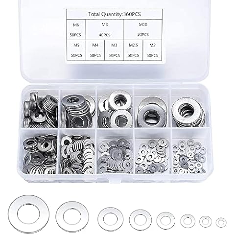 Arandelas Planas de Acero Inoxidable Coyanyu con Caja de Almacenamiento Cover