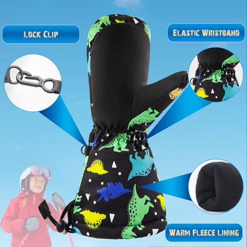 Image of BAVST Winter Kids Waterproof Gloves for Boys Girls Snow Ski Toddler Baby Mittens Outdoor for Infant Teens 1-5T