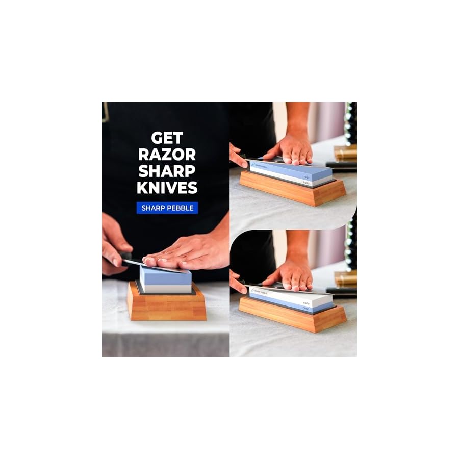 Sharp-Pebble-Premium-Whetstone-Knife-Sharpening-Stone-2-Side-Grit-10006000-Waterstone-Whetstone-Knife-Sharpener-NonSlip-Bamboo-Base-Angle-Guide Sharp Pebble Premium Whetstone Knife Sharpening Stone 2 Side Grit 1000/6000 Waterstone- Whetstone Knife Sharpener- NonSlip Bamboo Base & Angle Guide