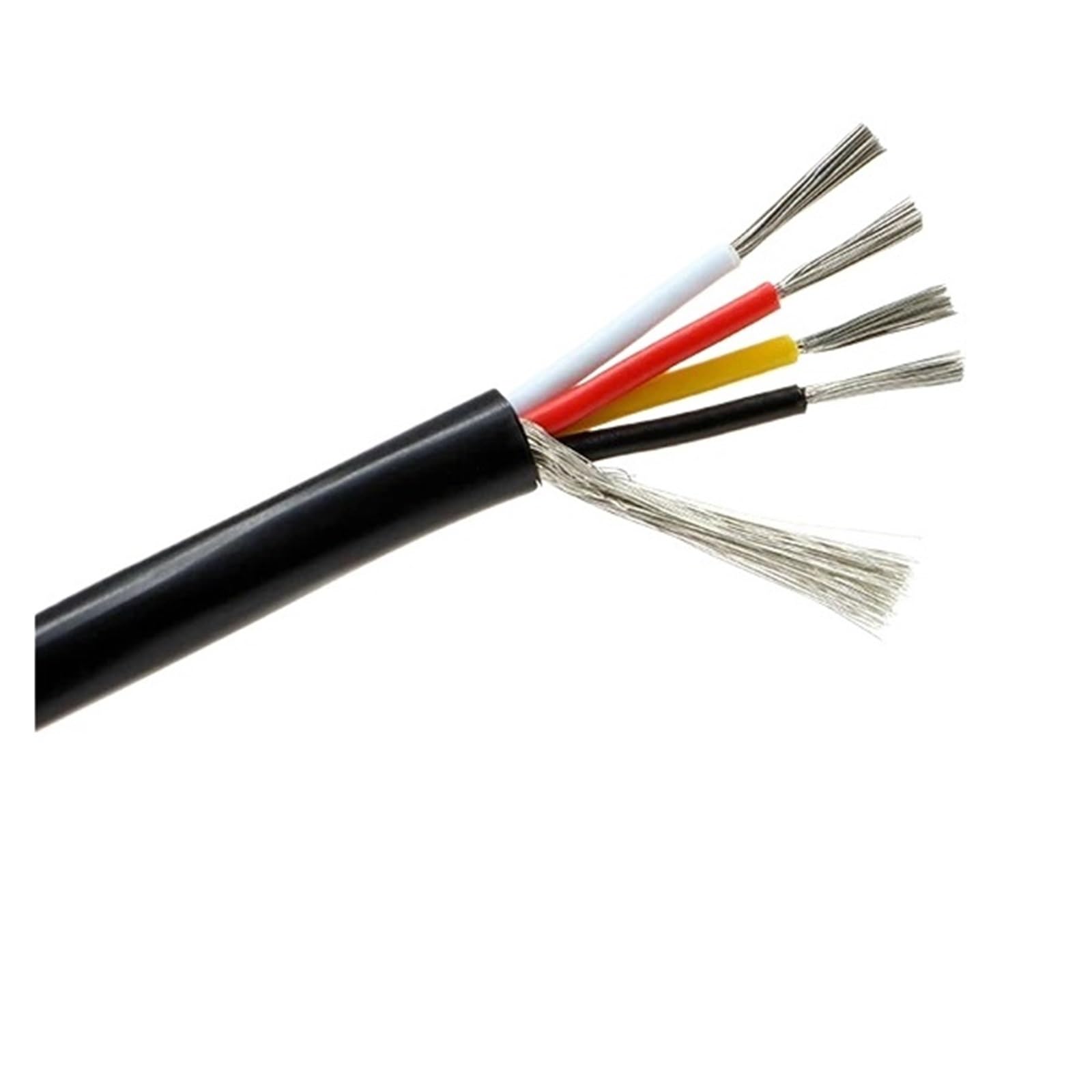 2/10M 2/3/4 Rdzenie UL2547 Przewody Ekranowane AWG 18 16 Przewód Liniowy Wzmacniacza Kabel Ekranujący Sygnał Audio(Black x 4 Cores,2m 18AWG)