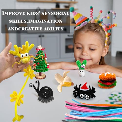 Image of VZF 400PCS Pipe Cleaners Bulk Craft Supplies,Arts Crafts,Arts and Crafts for Kids Ages 8-12,Chenille Stems,School Supplies for Kids,juegos para ninos,Halloween Gifts,DIY Decor