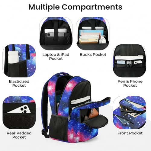 Image of YAMTION Laptop Backpack for Men, Black Backpack, School Backpack for Boys and Girls, Bookbag, Work Backpack (Starrysky, 15.6 inch)