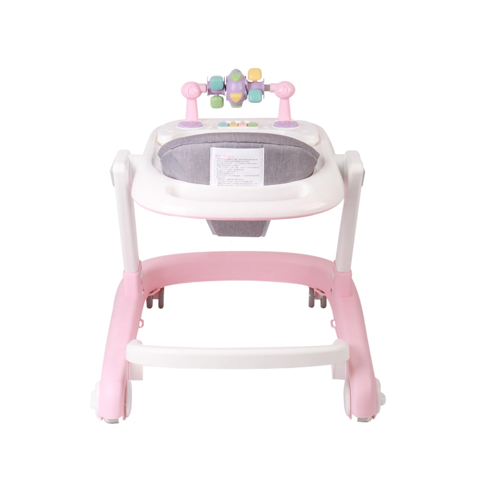 Andador escalable, andador con actividades, ajustables, arco de actividad ajustable con juguetes incluidos, para bebé de 6 a 12 meses, 60 x 55 x 70 cm, rosa