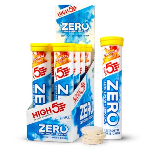 HIGH5 Zero Electrolyte Tablet - Hydration Tablets Enhanced with Vitamin C - 0 Calories & Sugar Free - Boost Hydration, Performance & Wellness - Tropical, 160 Tablets, Pack of 8