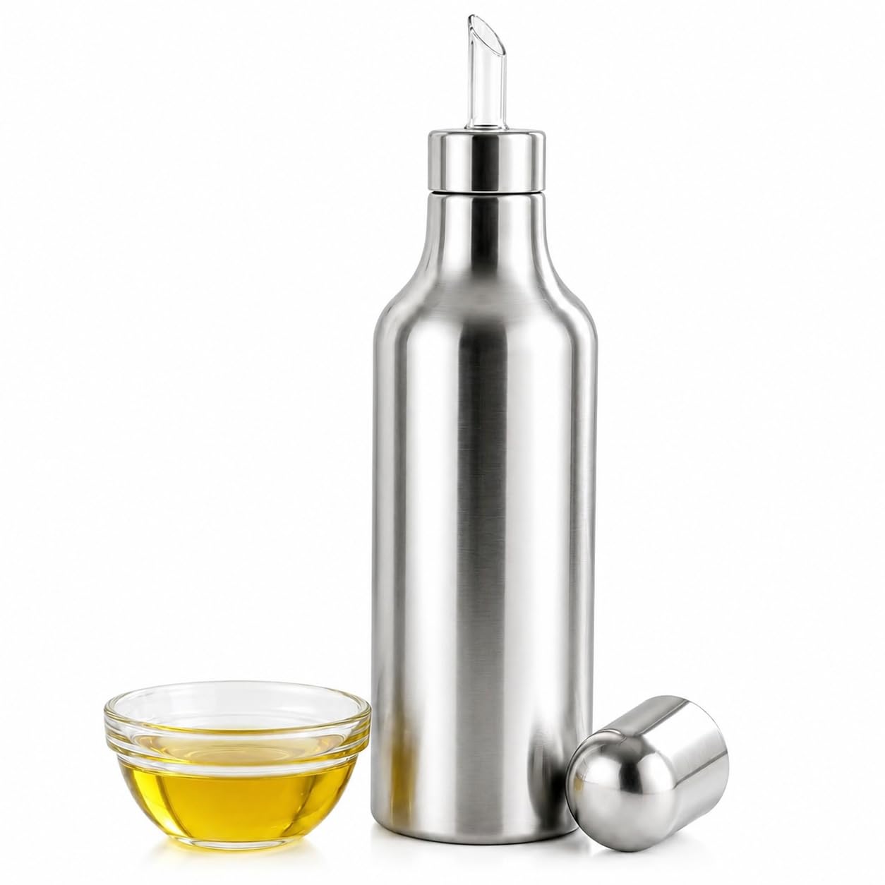 Oil Dispenser 1 Litre Steel - Stainless Steel Oil Bottle for Kitchen - 1 Ltr Oil Dispenser for Kitchen - Oil Can for Cooking - Leakproof-image-10