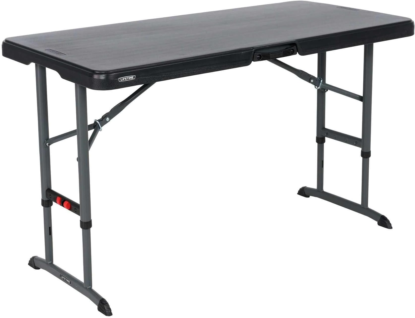 4-Foot Commercial Adjustable Folding Table, Black