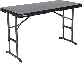 LIFETIME 4-Foot Commercial Adjustable Folding Table, Black