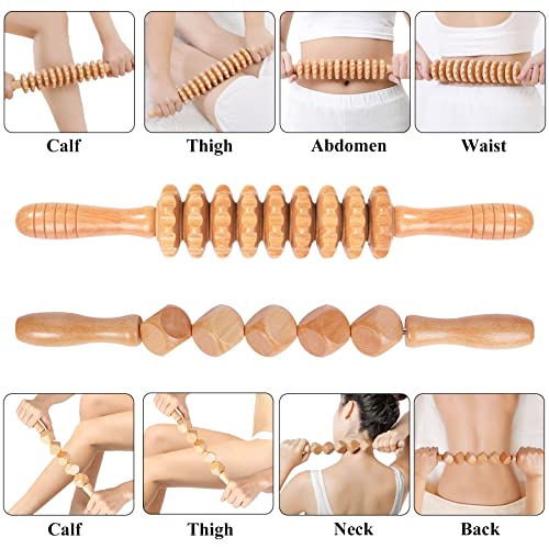 Wood Therapy Massage Tools 5-in-1 Lymphatic Drainage Massager Maderoterapia Kit Wooden Massager Body Sculpting Tools for Muscle Pain Relief, Anti-Cellulite, Body Contouring and Shaping - Image 4