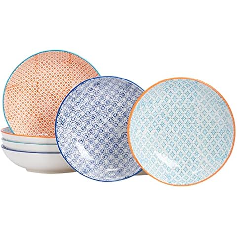 Nicola Spring Patterned Porcelain Pasta Bowls Cover