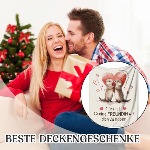 Einanmut Geschenke Valentinstag für Sie, Geschenk Freundin Geburtstag - Ultra-weiche Decke, Beste Freundinnen Geschenk, Geburtstag Geschenke für Freundin 157 x 132 cm