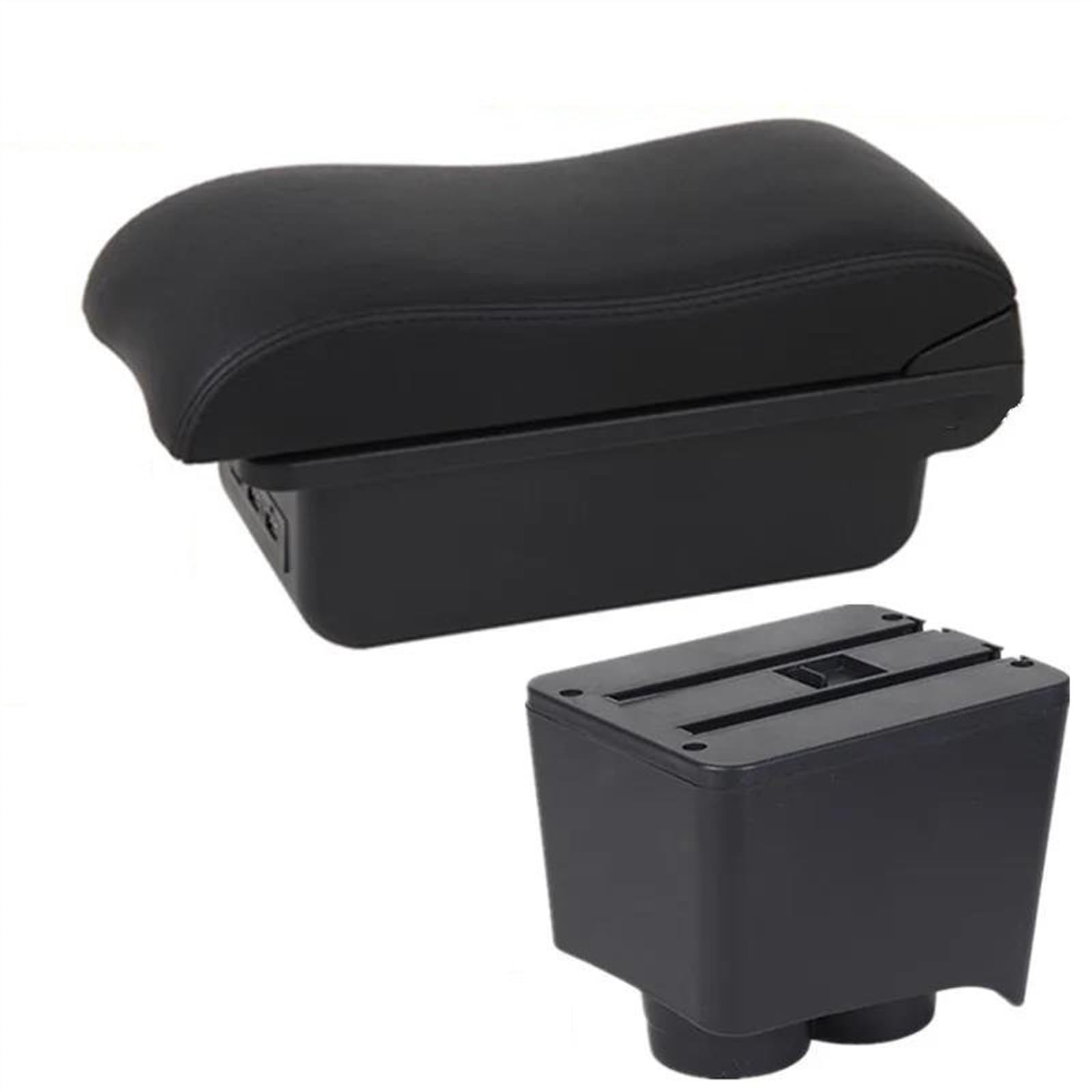 NOHEEU Car Armrest Box 2002-2009 Retrofit Parts Storage Interior Accessories For Polo 9N 3(B2 black line 3USB)