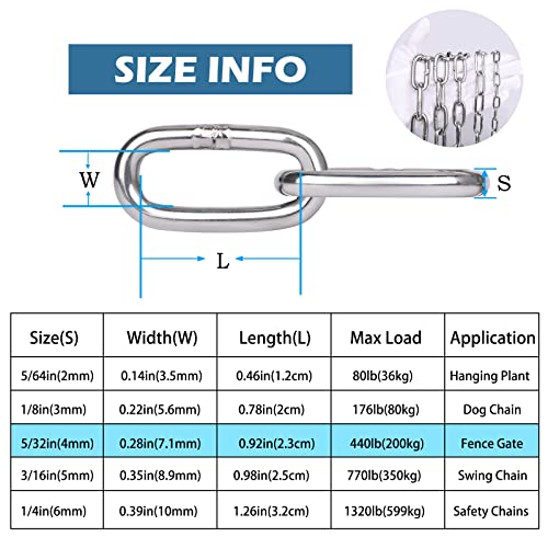 hannger Stainless Steel Chain Link, 4MM × 5M Medium Strong Chain Link Chain - Image 2