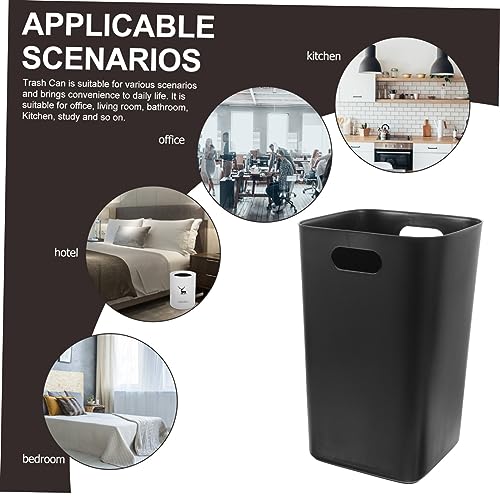 Caneca de basura rectangular negra para cocina y baño miniatura 5