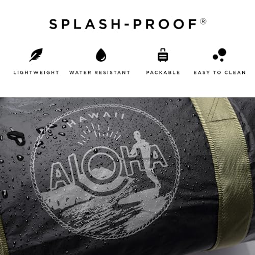 ALOHA Collection Duffle Bag, Lightweight, Packable, & Splash-Proof - Durable, Washable, & Reusable Duffle Bag for Travel, Beach, Gym & Weekend Trips, Easy to Clean & Sustainable Material (10" x 17.5")2