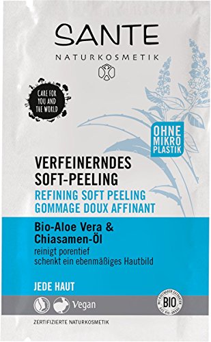 Preisvergleich Produktbild SANTE Naturkosmetik Verfeinerndes Soft Peeling, Bio-Aloe, Reinigt porentief, Ebenmäßiges Hautbild, Peelt sanft, Vegan, 5x8ml Multipack