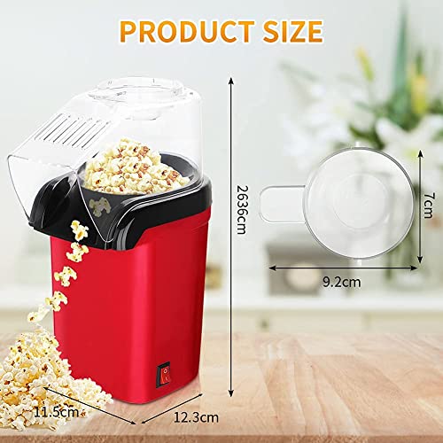 Popcornmaschine, IVEOPPE Heißluft Popcorn Maschine mit Messbecher und Abnehmbarem Deckel, 3 Minuten Schnell Fettfrei und… – Bild 3