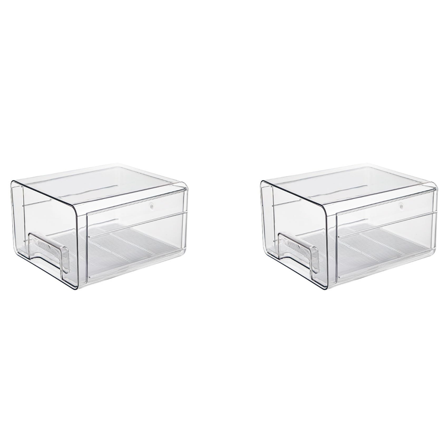 Hndhbfgrt 2X Plastic Fruit Vegetable Storage with Drainer Fridge Organizer Keep Food Container,Single Layer