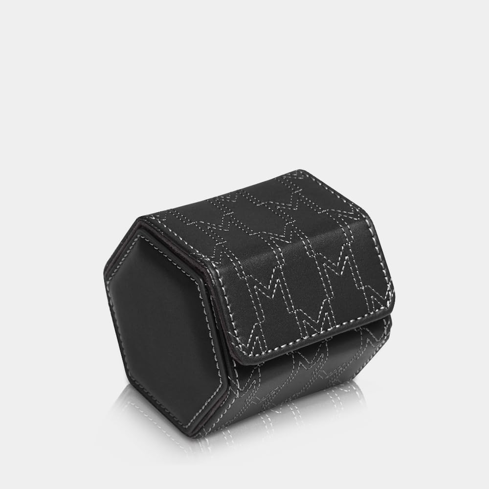 MODALO Sirius Uhrenrolle für 1 Uhr – Edle Uhrenbox aus Mikroleder, Kompaktes Reiseetui für stilvolle Aufbewahrung zuhause & unterwegs (Schwarz)