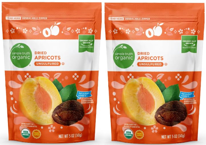 Organic Dried Apricots Unsulfured (Pack Of 2 Bags) 5 oz.
