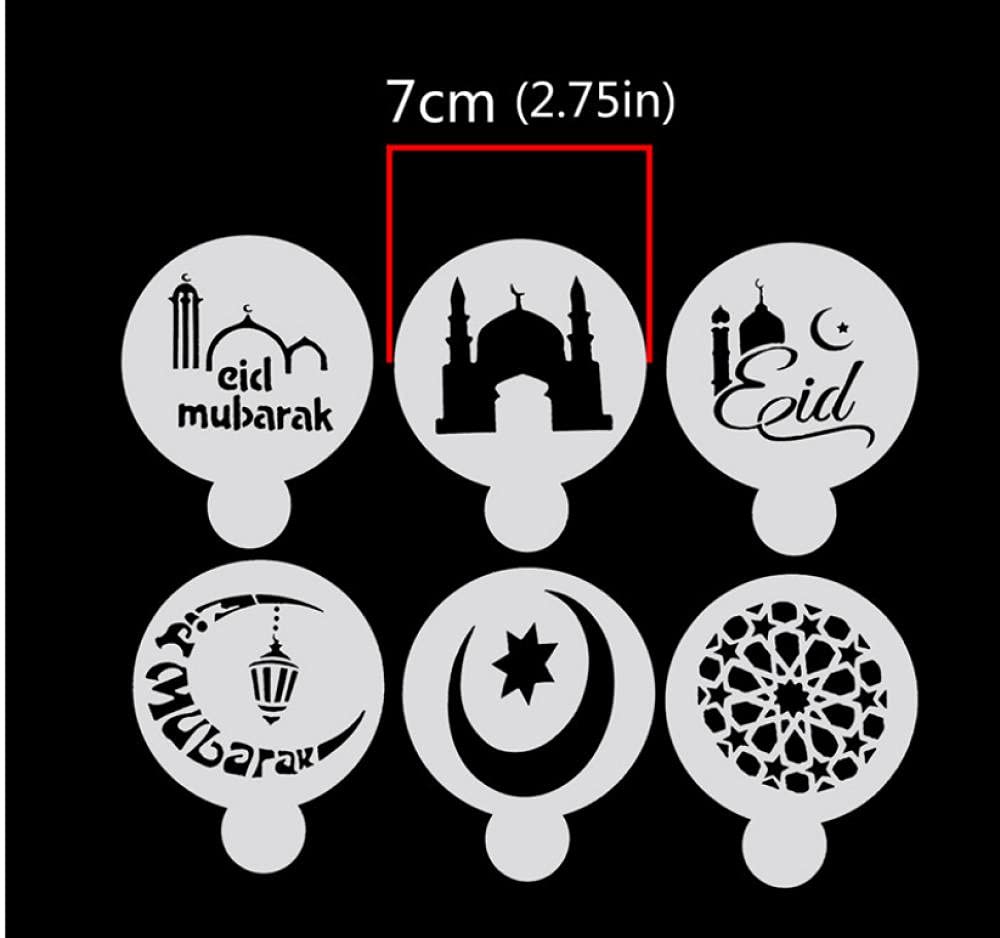 Szablony Do Kawy Szablon Do Ciasta Szablon Do Kawy3/6 Sztuk Biały Meczet Eid Ramadan Design Kawy Szablony Cięcie Ciastka Kremówki Ciasto Dekoracji Narzędzia