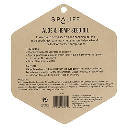 Spa Life Aloe & Hemp Seed Oil Cream Facial Mask 10 Pack - Image 3