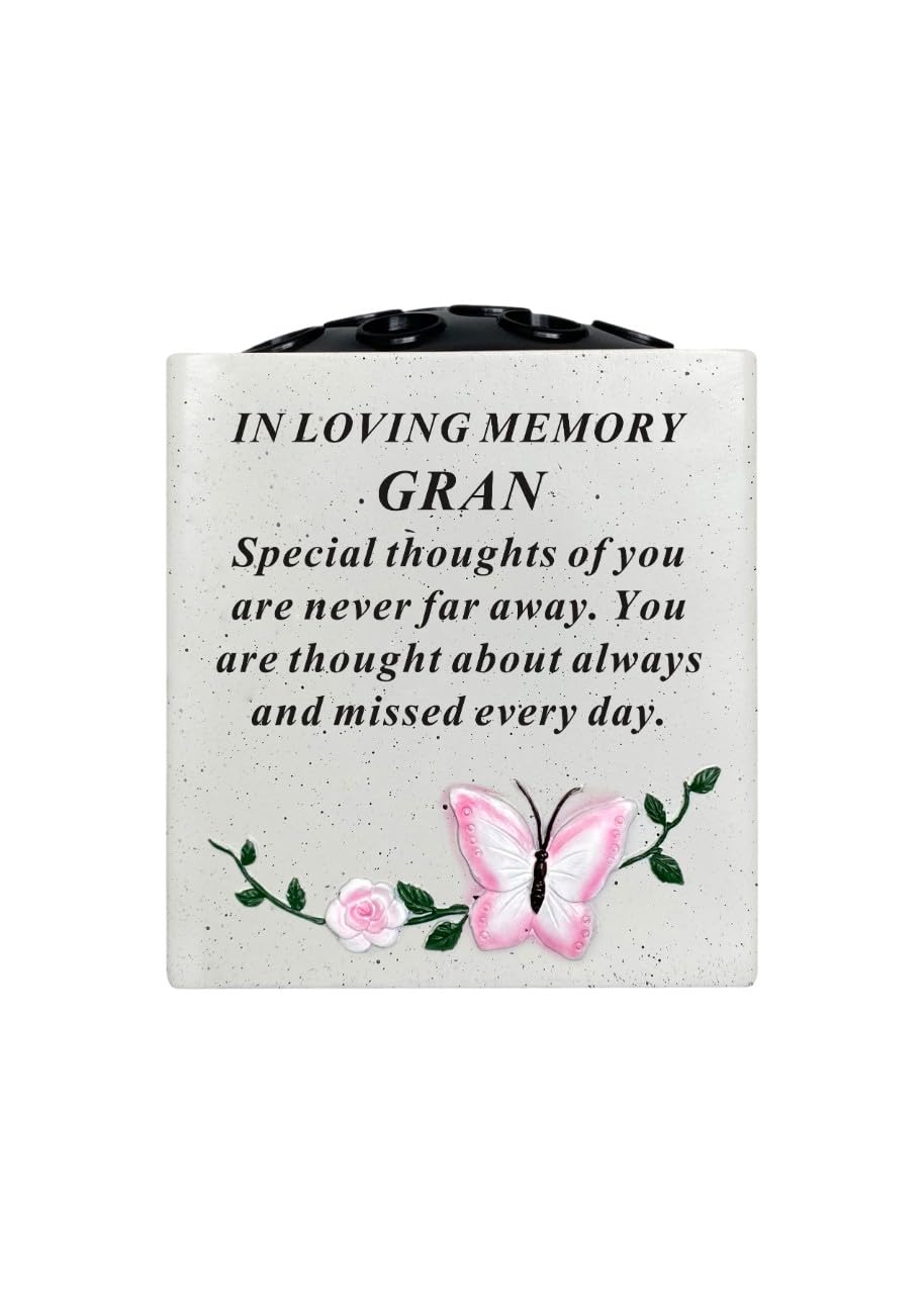 Gran Memorial Flower Vase Rose Bowl Holder Pot Crem Graveside Garden Ornament