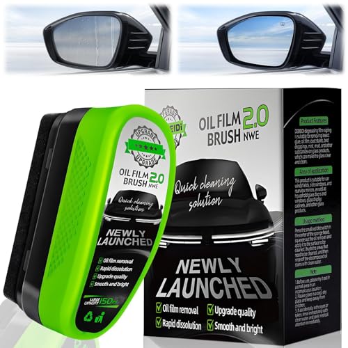 150ML Automotive Oil Film Cleaning Brush New 2.0 Green Oil Film Wipe Car Cleaning Board Cleaner Glass Remover for Car Window Glass Cleaner for Easily Improve Clarity and Visibility