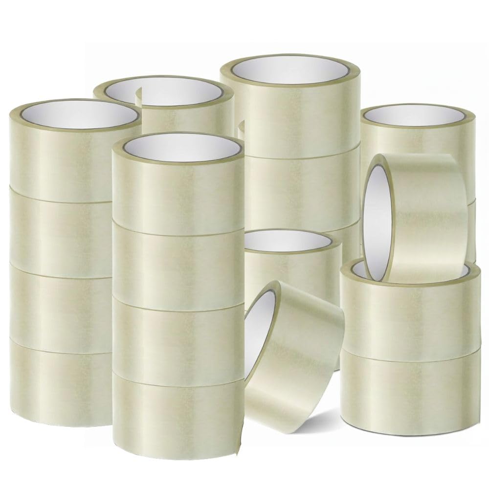 TaranNova 24 Rolls of 72mm x 66mm Clear Packaging Tape - Heavy Duty, Low Noise, Secure & Strong Adhesive, Parcel Tape For Packing Boxes, Moving, And Long Term Storage