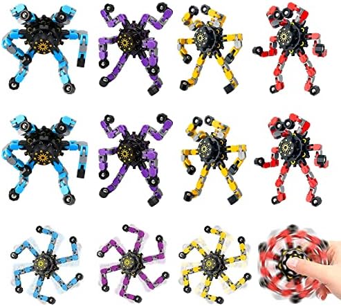 12 PCS Fidget Spinners Toys,Transformable Inventive Mechanical Gyro Toy Stress Relief Toy Fidget Toy for Kids and Adults thumbnail