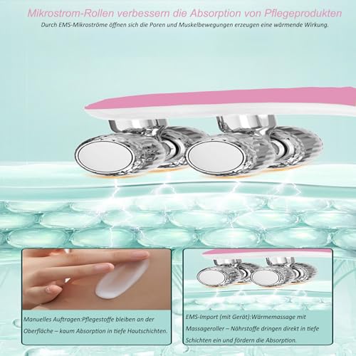 Doppelkinn Entferner Roller Apaichang Elektrisches V-Face Lifting Gerät 3 EMS & 3 RP Modi Gesichtsmassager, Face Massager Für Gesicht Anti Falten Anti Aging Falten-Gesichtsschlankheitswunder (Rosa)