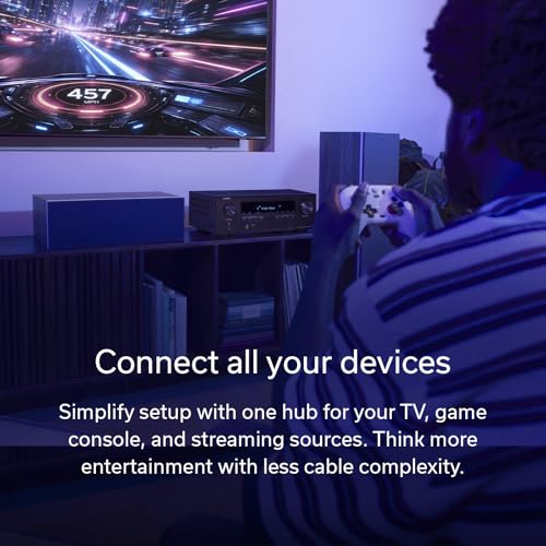 Image of Denon AVR-S980H 7.2-Channel Receiver, Built in Bluetooth and Wi-Fi Plus HEOS Multi-Room Streaming, Dolby Atmos & DTS:X. 90 WPC, 8K /60Hz & 4K /120Hz Video Support, HDMI eARC, Amplifier for Home Audio