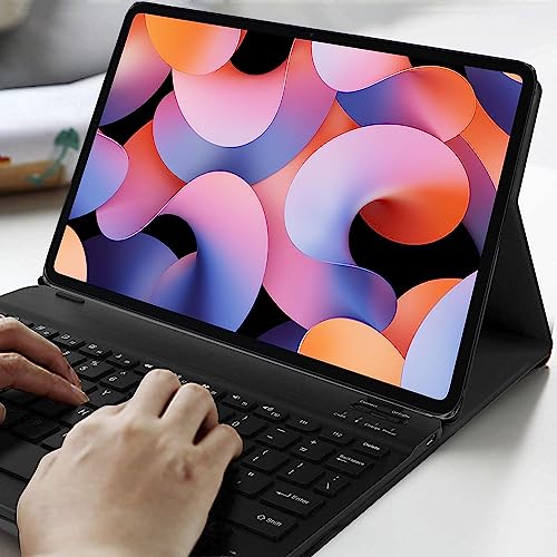 Image of HOM Tri Fold Wireless Bluetooth Keyboard with Detachable Tablet Case Cover for Xiaomi Mi Pad 6 11 inch Tablet - Black
