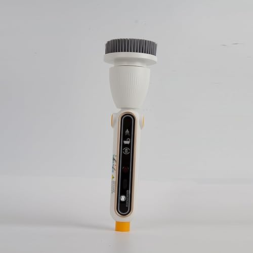 Limpiador eléctrico giratorio, limpiador de baño impermeable con pantalla LCD de potencia, mango de extensión ajustable, cepillo de limpieza