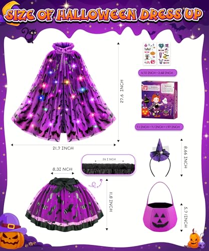 Capa de Bruja Luminoso para Niñas Halloween Talla 3-6 miniatura 6