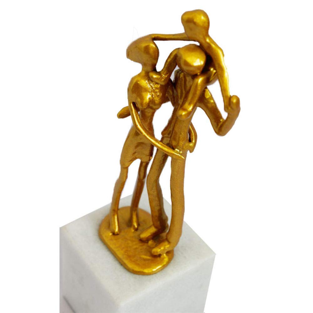 Statuetka ​Ornament Żeliwo Metalowe Ozdoby Rzemieślnicze Rodzina Trzy Proste Dekoracje Do Salonu