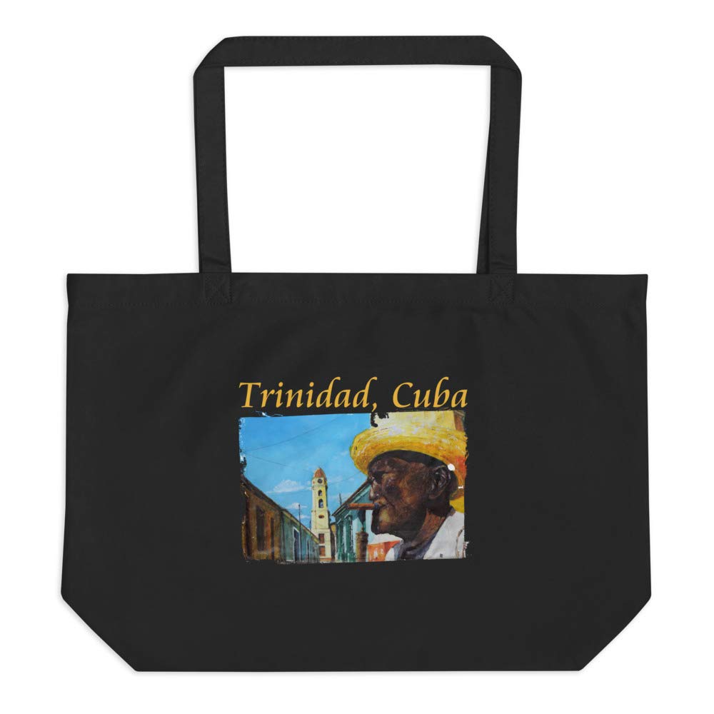 Cuba Trinidad Cuban Cigar Art Eco Tote Bag 20x14” Black
