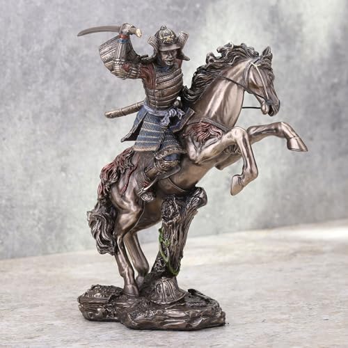 Estatua Samurai de Resina con Acabado Bronce 15.5 cm miniatura 2