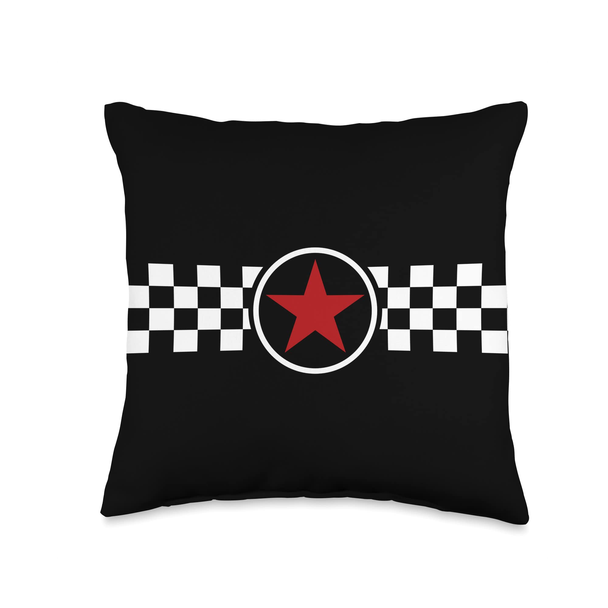 VinagreshopRed Star SKA Music Squares Throw Pillow, 16x16, Multicolor