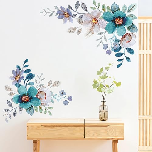 Sticker de pared vinílico con flor Daisy Gerbera azul-verde miniatura 3