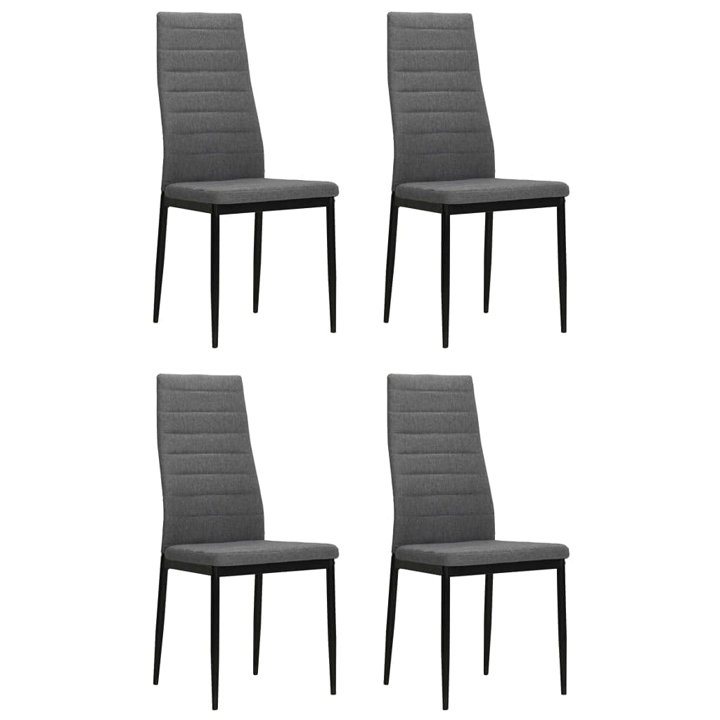 Set di 4 sedie da sala da pranzo, grigio chiaro, tessuto poliestere con