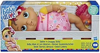 Baby Alive Sweet n Snuggly Baby, Soft-Bodied Washable Doll, Includes Bottle, First Baby Doll Toy for Children 18 Months Old and Up, Multicolor, E7599