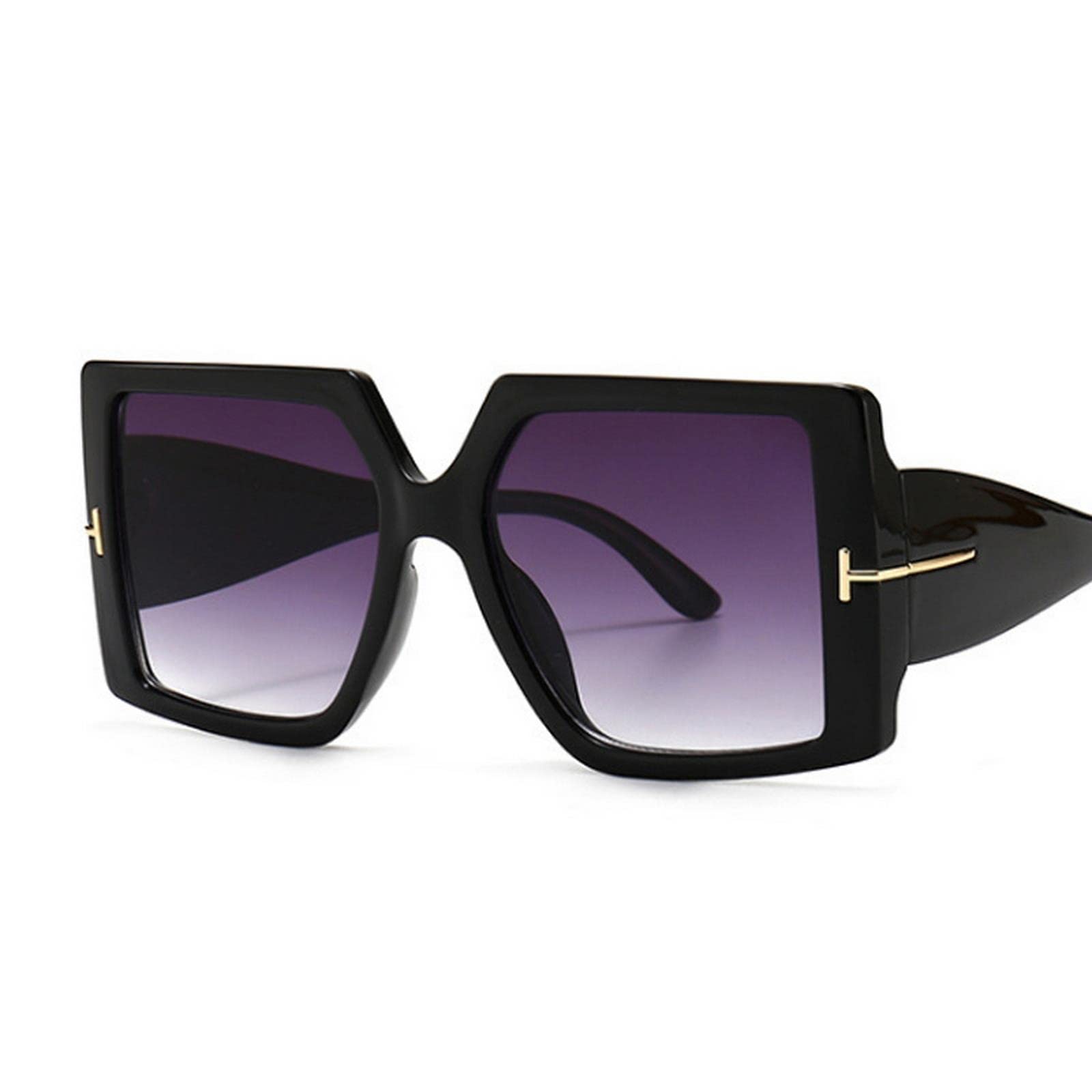Sonnenbrillen Quadratische Sonnenbrille Frau Schwarz Übergroß