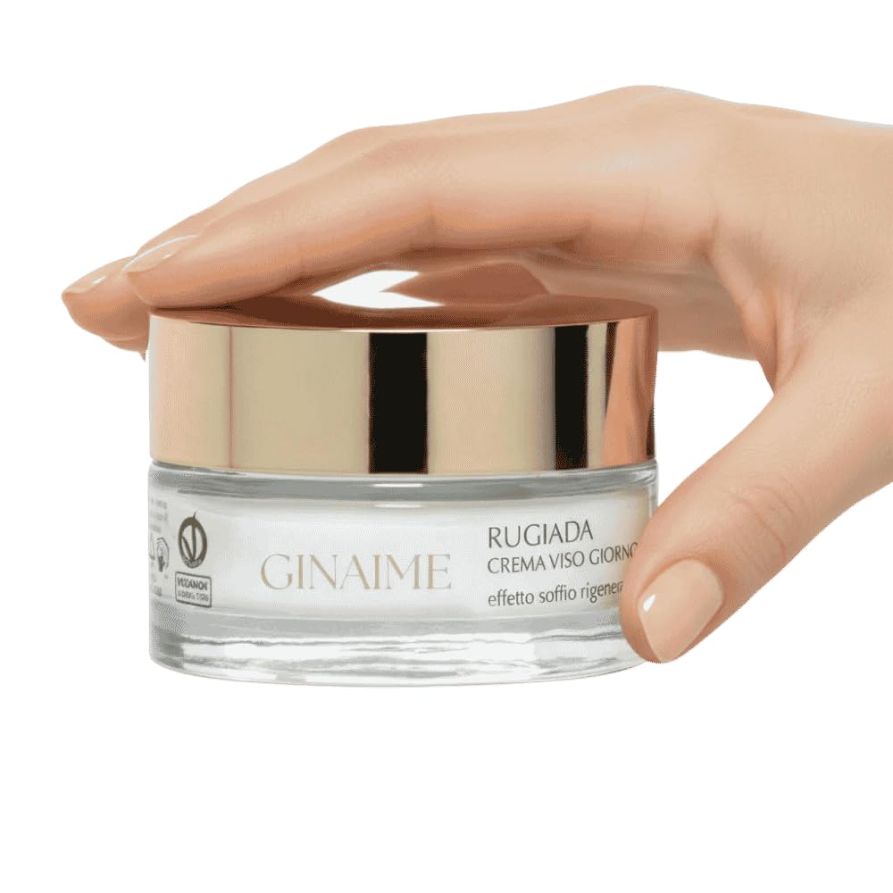 Rugiada Crema Viso Giorno, Crema Idratante con Acido Ialuronico e Peptidi Biomimetici, Effetto Lifting Rigenerante, Made in Italy, 50 ml