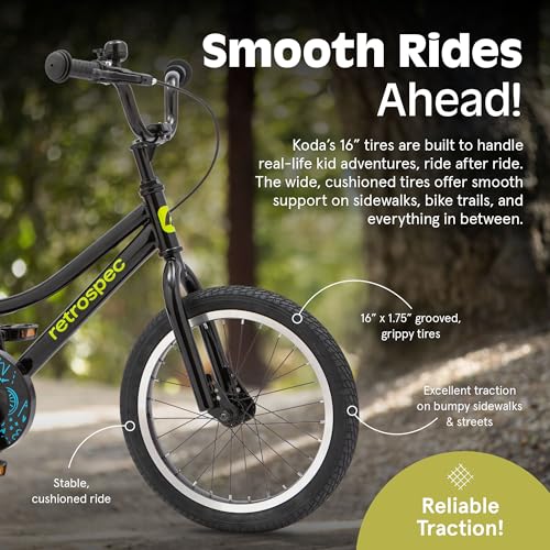Image of Retrospec Koda Plus Kids Bike for Boys & Girls Ages 4-6 Years - 16 inch Children's Bicycle, Adjustable Seat & Handlebars