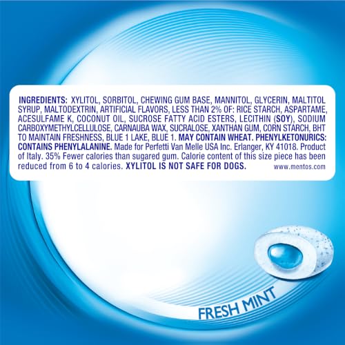Mentos Sugar Free Gum with Xylitol, Fresh Mint, 80 Piece Bottle (4 Pack) - image 7
