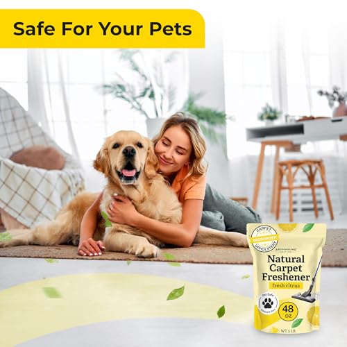 Aromasong Carpet Deodorizer Powder- 2-PACK - 100% Natural Citrus Carpet Freshener - Safe For Pets - Carpet Powder For Vacuuming - Effective Pet Odor Eliminator For Strong Odor & Pet Urine 13 Oz.
