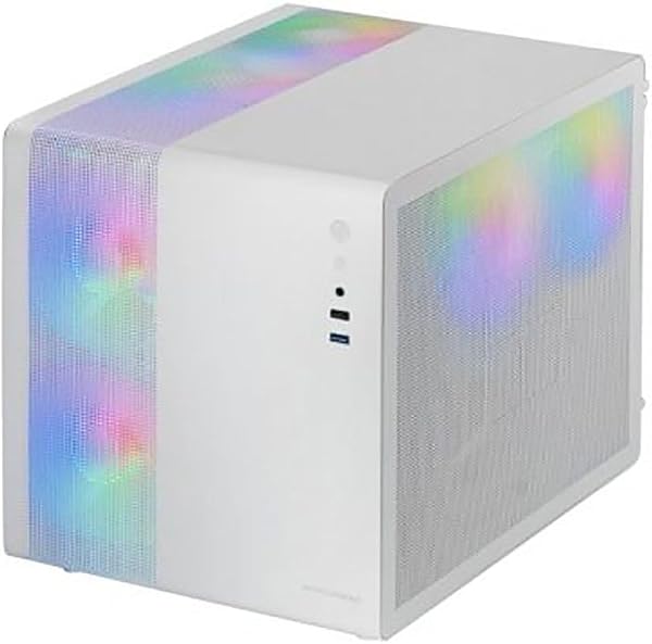 Mars Gaming MC-400, Caja Gaming Compacta Micro-ATX, Ventana Lateral Completa Cristal Templado, 3X Ventiladores FRGB 120mm, Panel Lateral Completo Mesh, Blanco - 5